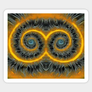 Yellow Aesthetic Fractal Spirals Sticker